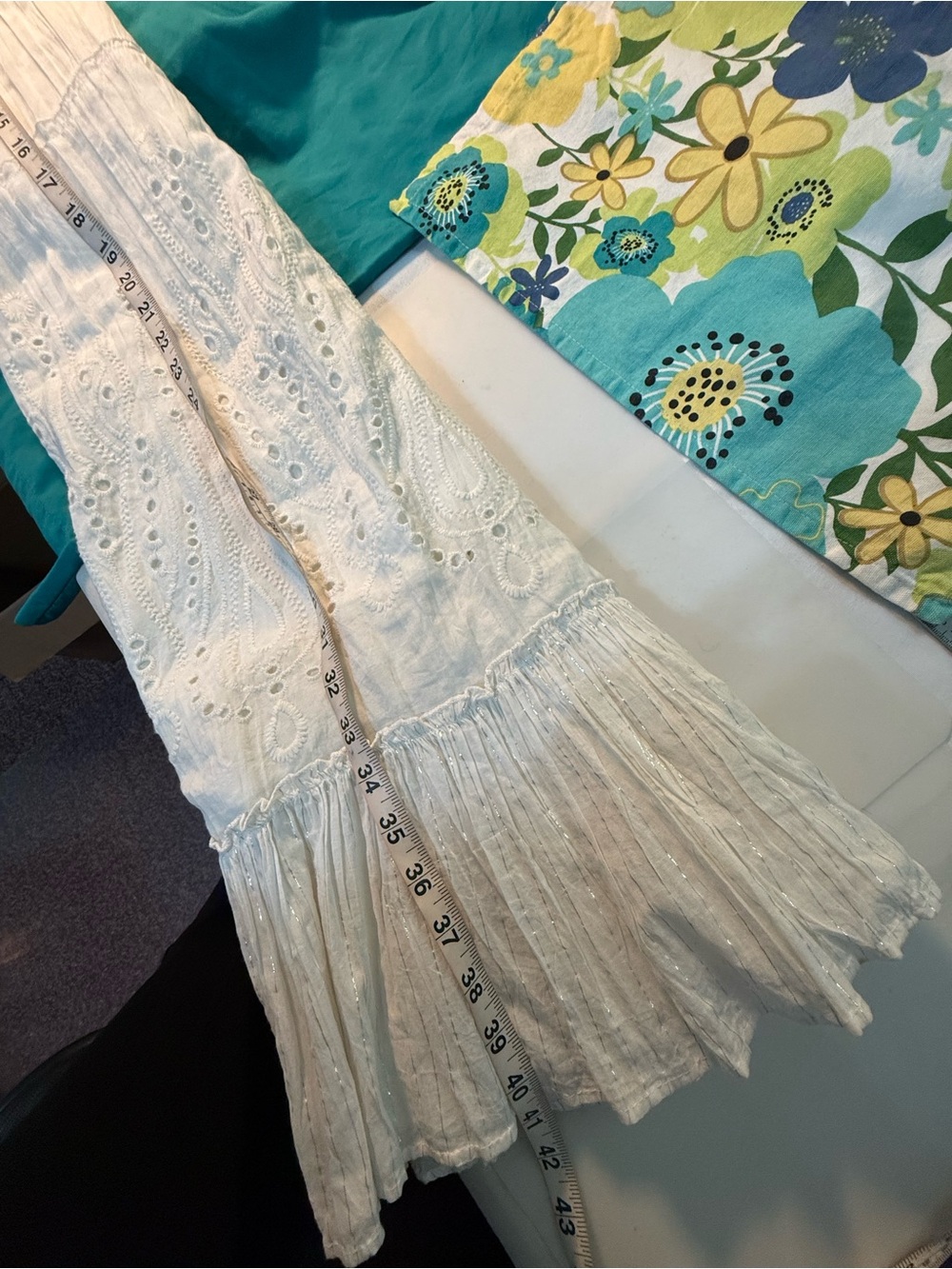Roz & Ali White cotton tiered festival skirt XL NWT - Picture 12 of 16